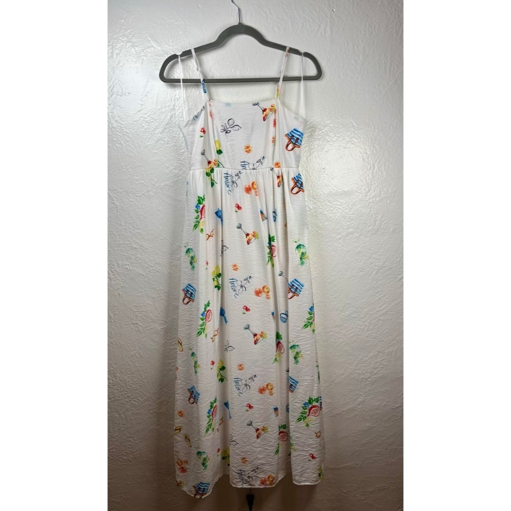 Rachel Zoe Sun Dress Size 4 Fruit Cherries French Coquette Aperol Smocked
